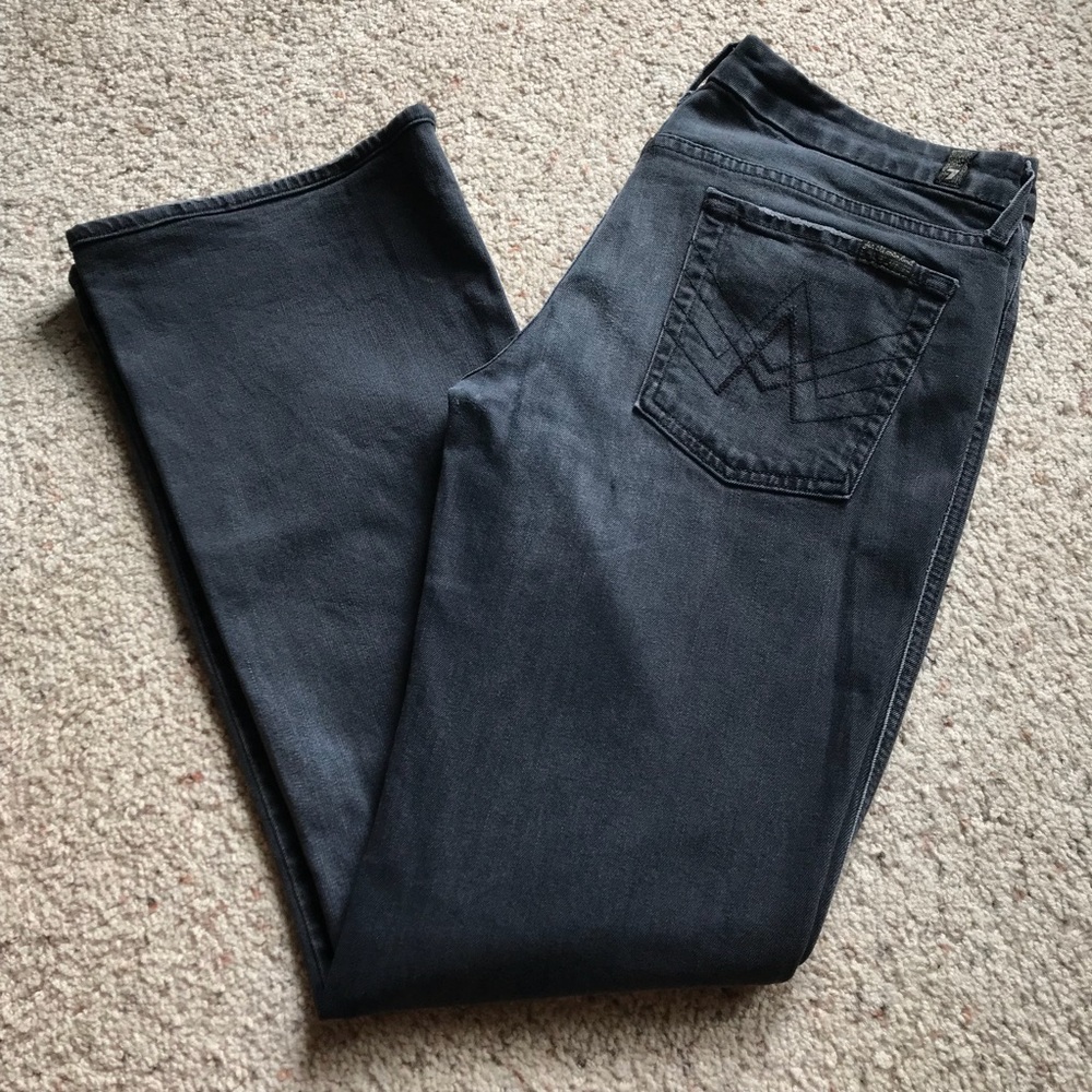 7 for all mankind A pocket black denim jeans 32